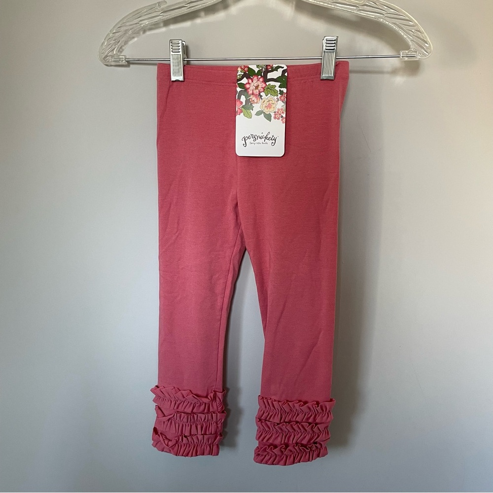Persnickety Triple Ruffled Icing Leggings Mauve Pink Girls Size 4 Easter